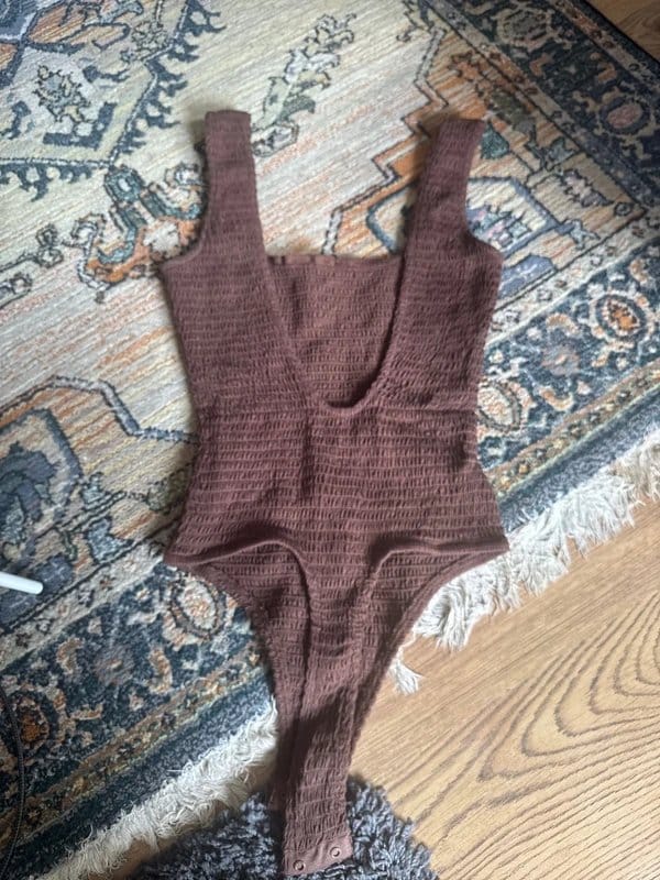 ASOS Brown Ribbed Bodysuit