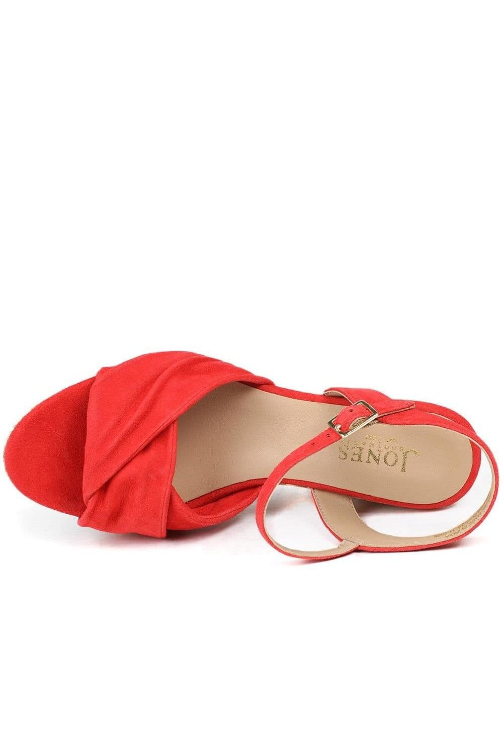 Jones Bootmaker Jones Bootmaker Women's Iva Leather Wedge Heel Sandals in Red - 4