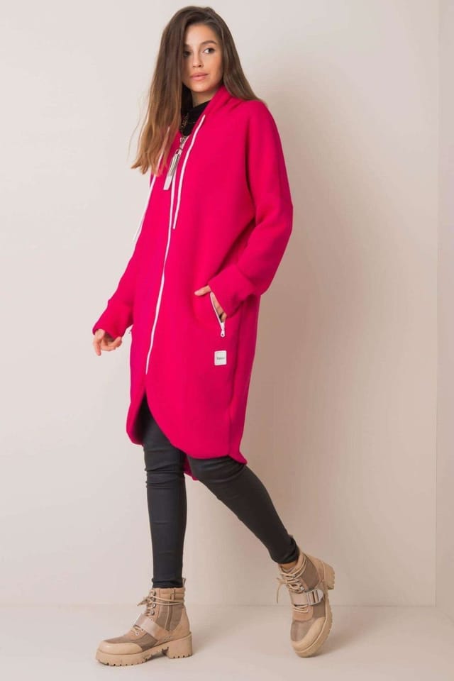 Love Lace Love Lace Women's Zip Up Hooded Sweatshirt with Side Pockets in Pink - 2