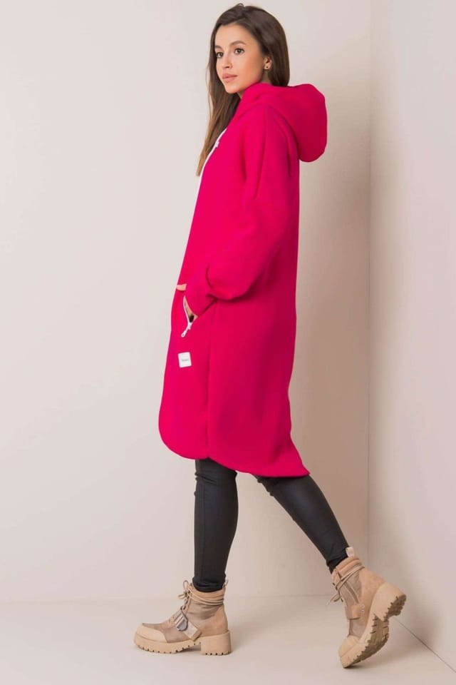 Love Lace Love Lace Women's Zip Up Hooded Sweatshirt with Side Pockets in Pink - 3