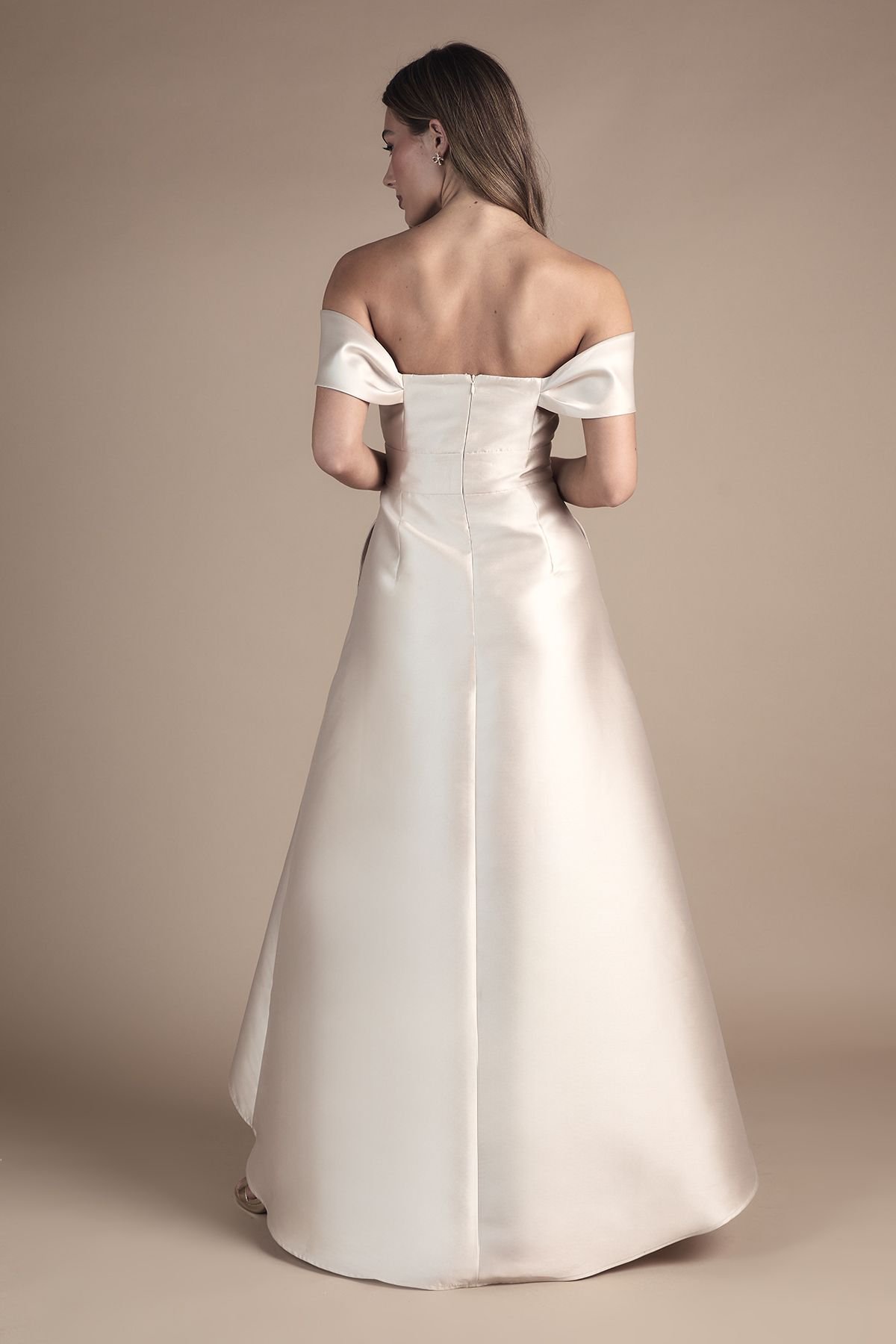 Coast Coast Women's Bardot Twill Waterfall Bridesmaid Dress in Champagne - 3