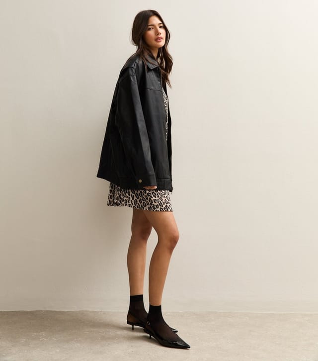 New Look Women's Brown Animal Pattern Sleeveless Back Bow Mini Dress New Look - 2