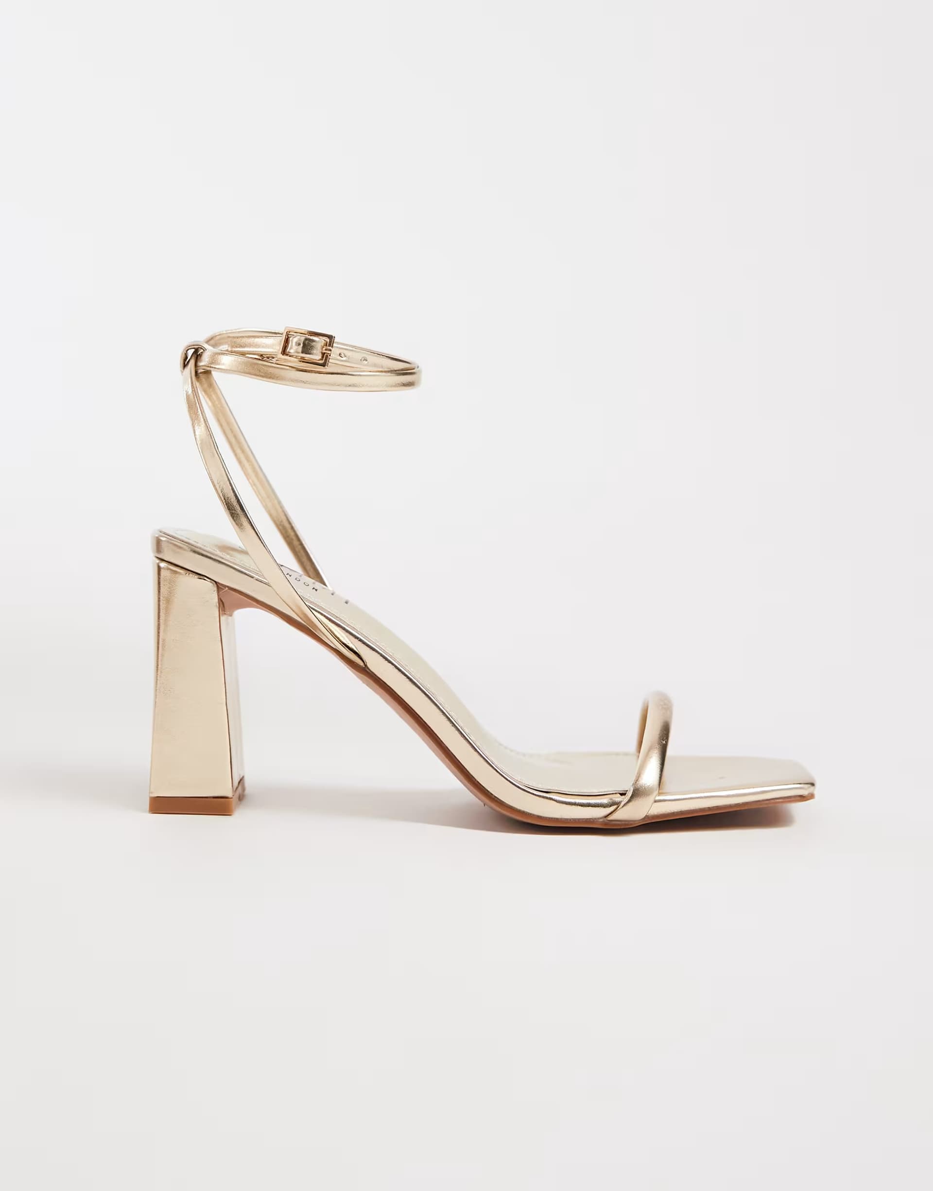 ASOS ASOS Simmi London Gold Metallic Block Heeled Sandals
