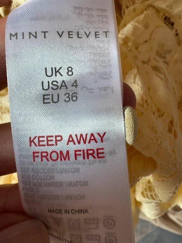 Mint Velvet * NEW * (no tags) Mint Velvet Midi Yellow Lace Dress - UK 8- RRP £199