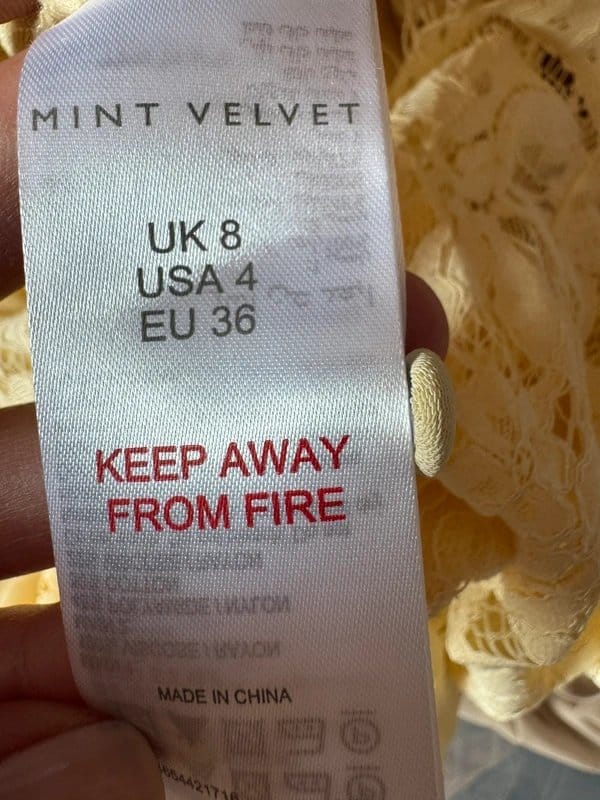 Mint Velvet * NEW * (no tags) Mint Velvet Midi Yellow Lace Dress - UK 8- RRP £199 - 1