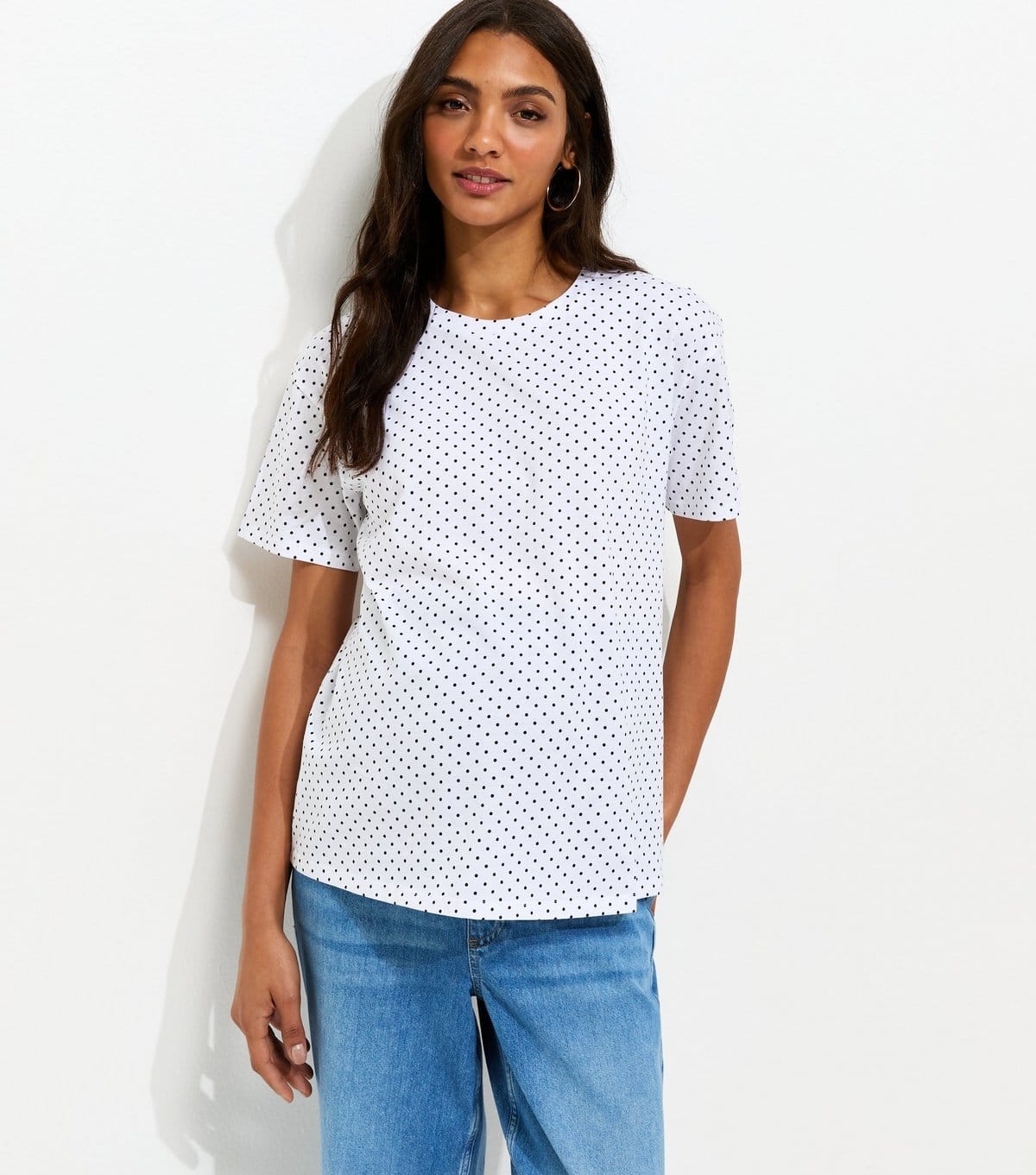 New Look Maternity White Polka Dot T-Shirt