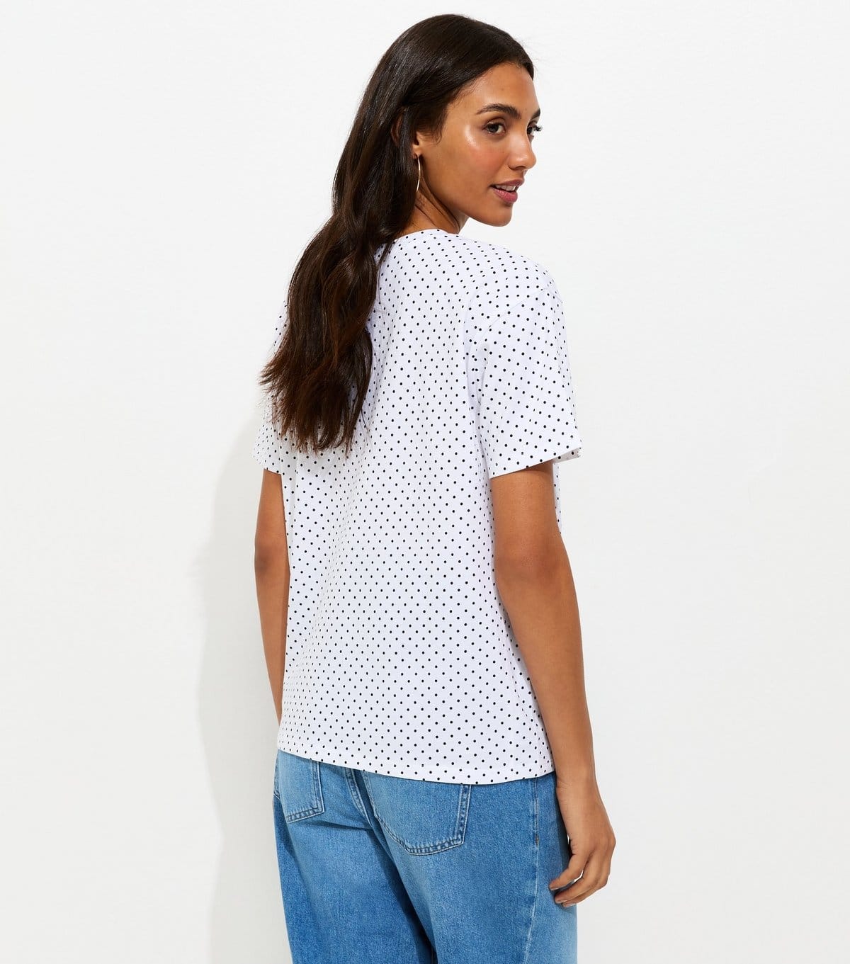 New Look Women's Maternity White Cotton Polka Dot T-Shirt New Look - 4