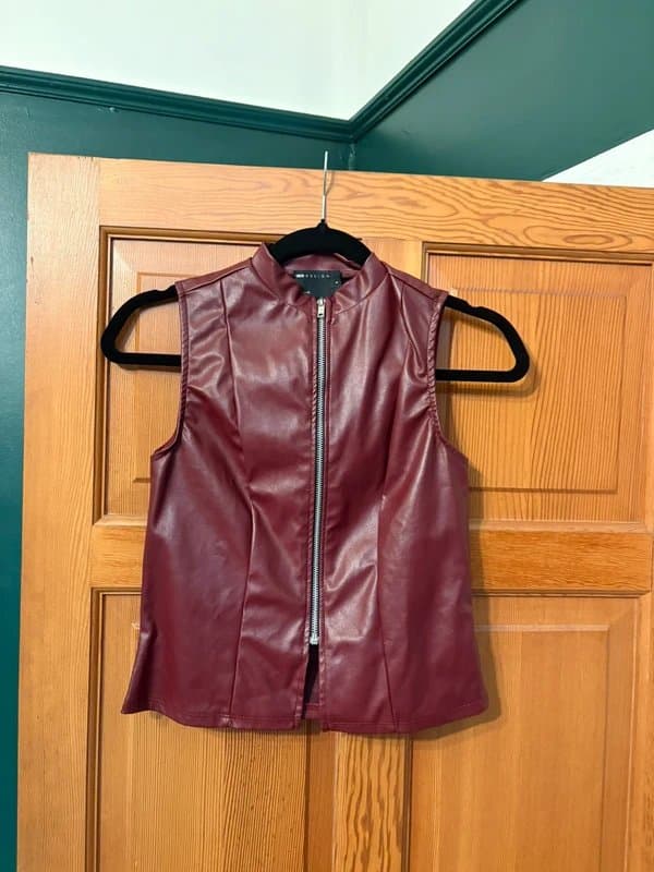 ASOS Asos burgundy leather top - Small