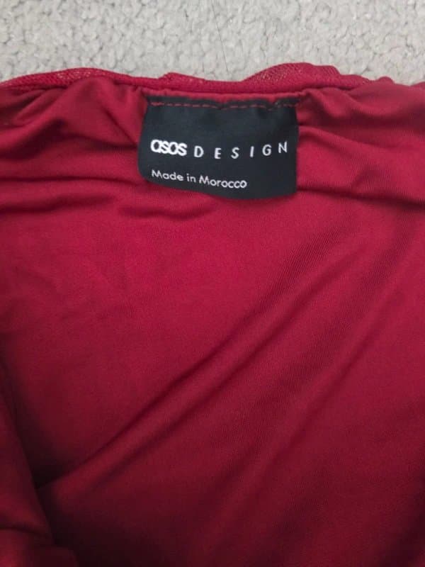 ASOS Design Lovely deep red ruffle long dress