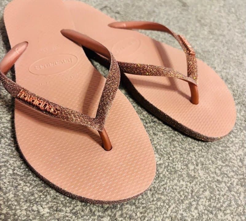 Havaianas Havaianas rose gold glitter sparkle hen do 39/40 wedding party holiday 6/7 same day post