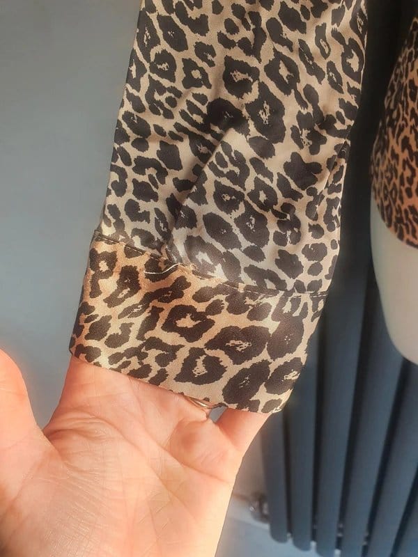 Mint Velvet Leopard Print One Shoulder Blouse UK 10
