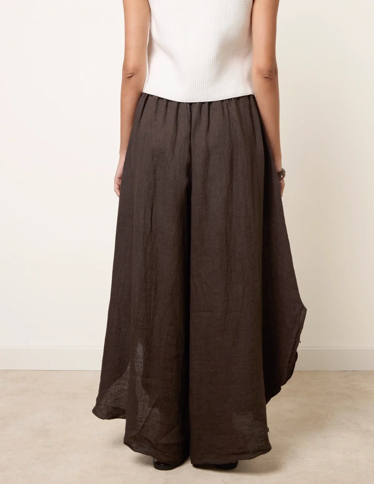 Blue Vanilla Extreme Wide Leg Linen Trousers - 4