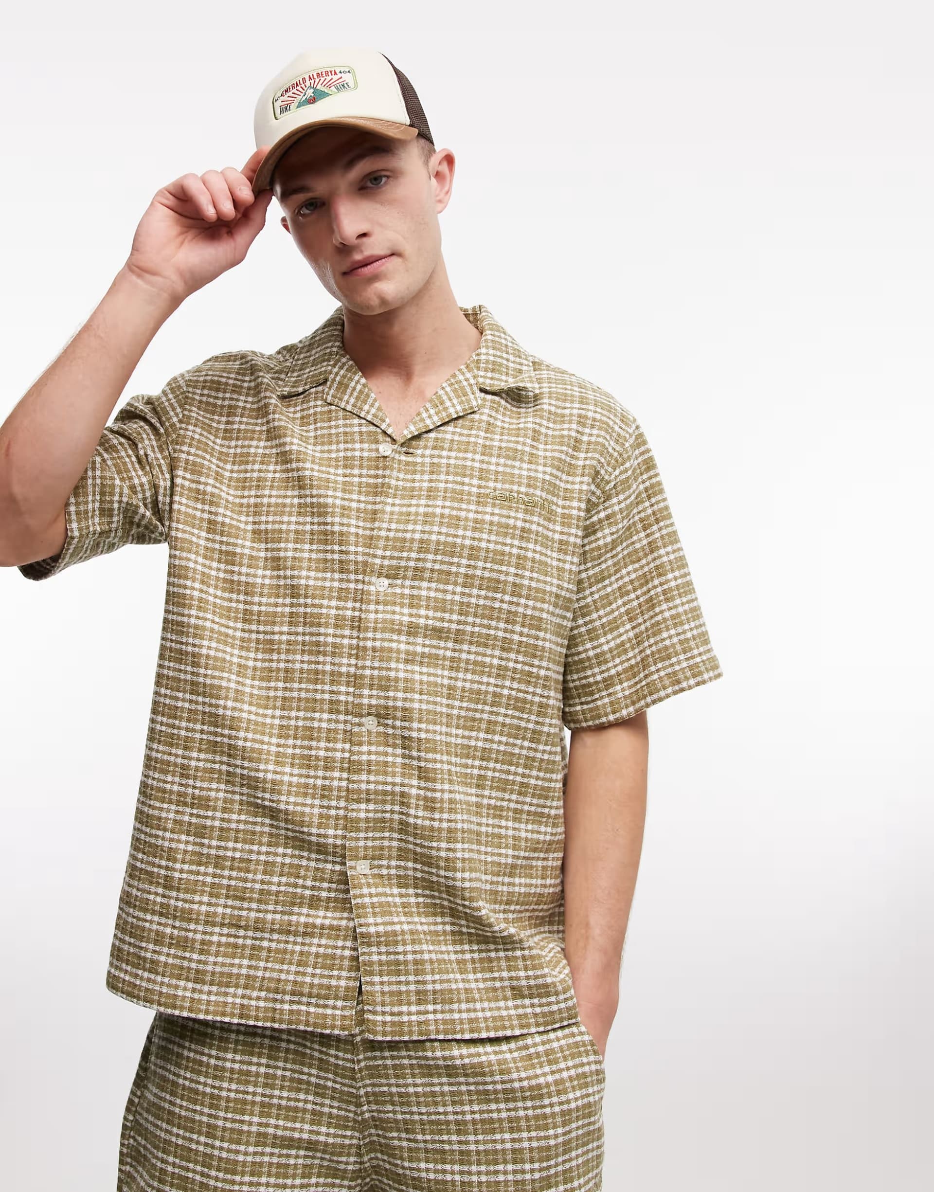ASOS Carhartt WIP kander shirt co-ord in green check