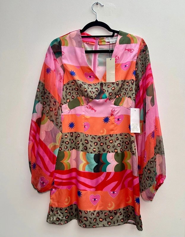 Never Fully Dressed Never Fully Dressed Patchwork Mini Dress – UK 8 – Statement Print – BNWT - 1