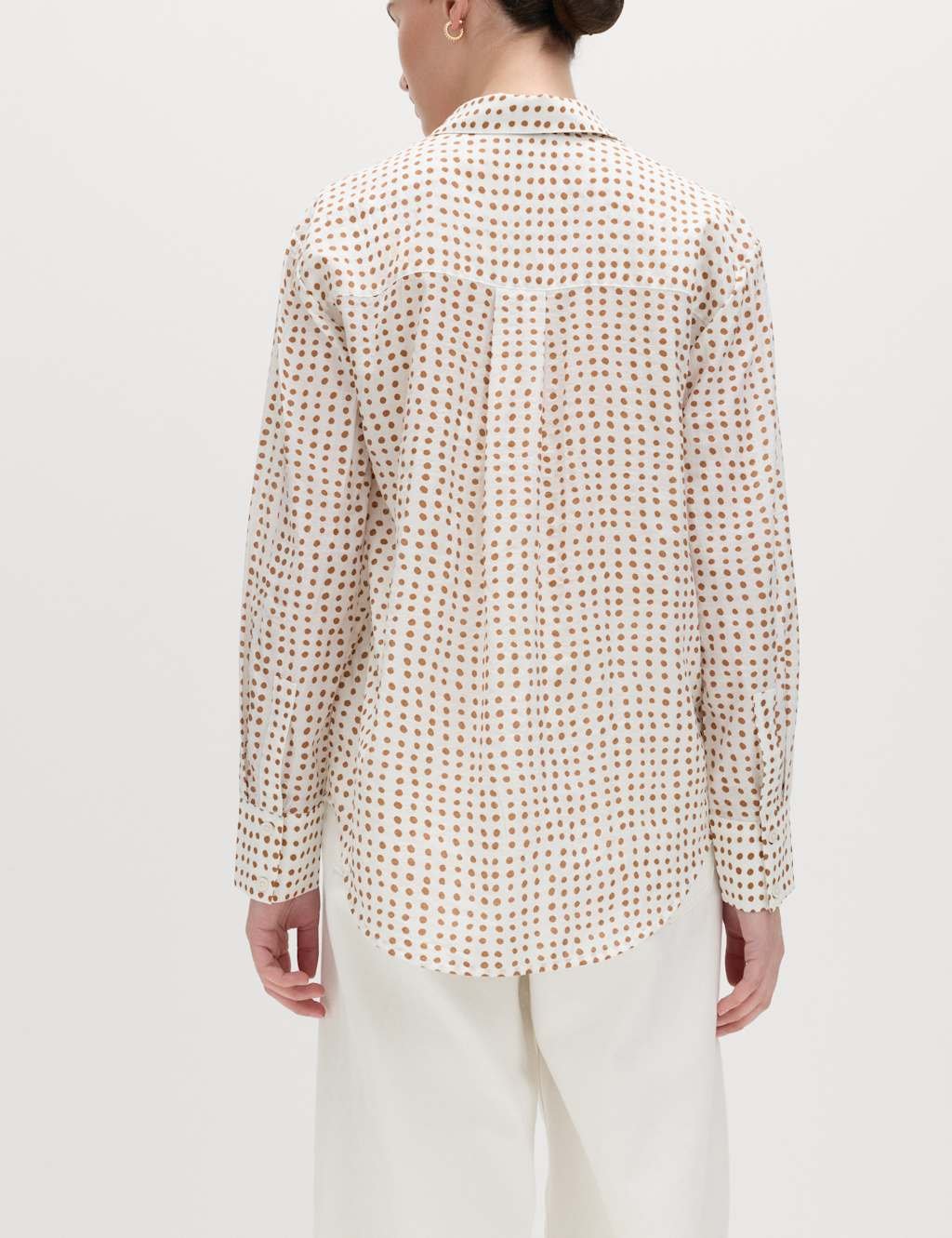 Marks & Spencer M&S Textured Print Long Sleeve Shirt Brown Mix - 4