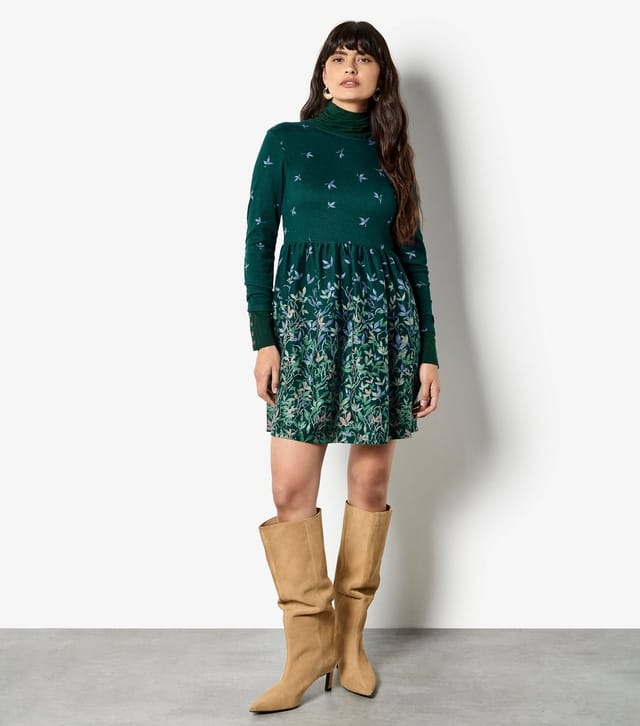 Apricot Women's Dark Green Floral Long Sleeve Dress Apricot New Look - 2