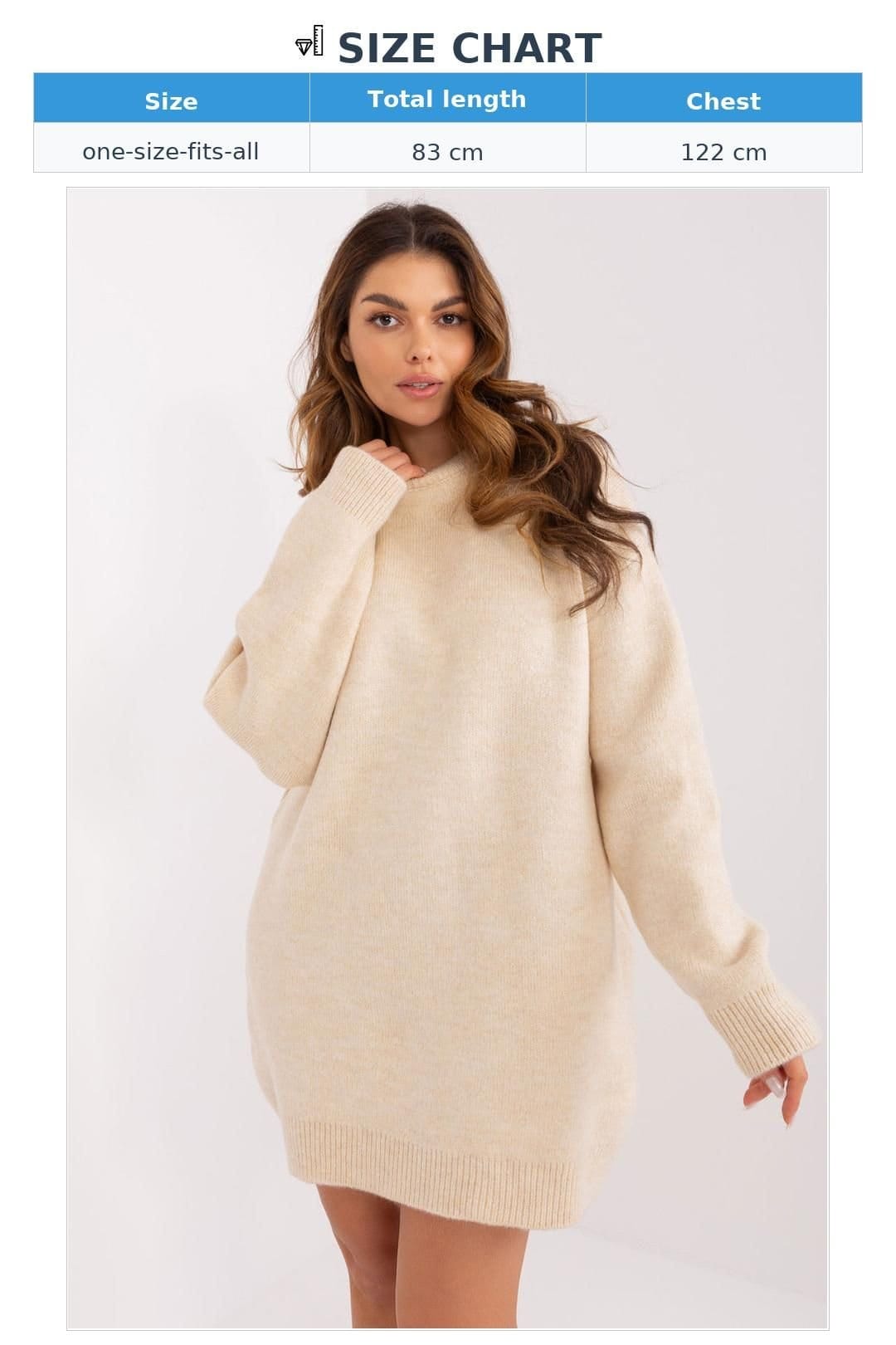 Love Lace Love Lace Women's Acrylic Long Sleeve Mini Day Dress in Beige - 4