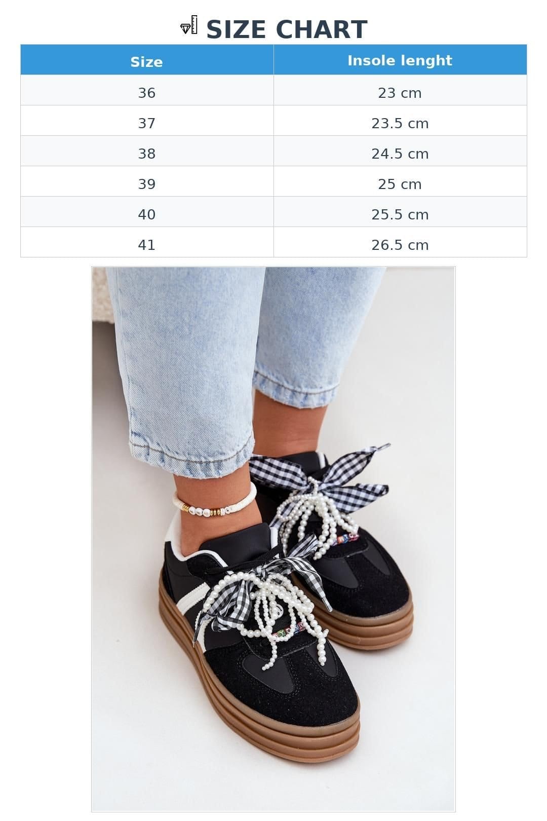 Love Lace Love Lace Women's Sport Suede Platform Sneakers with Charm Lace Detail Everyday in Black - 4