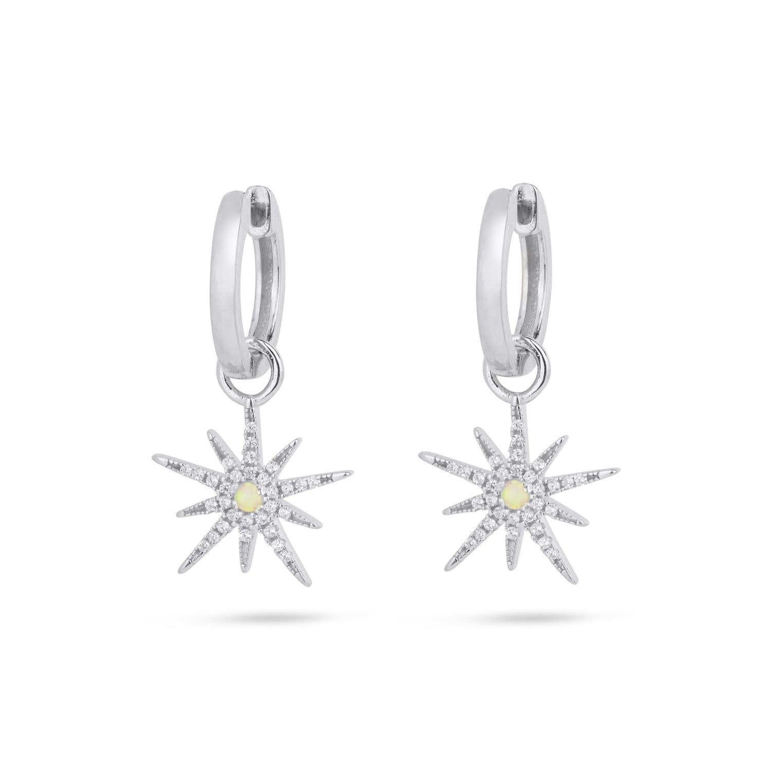 Gold Trip Gold Trip Women's North Star Huggie Hoops in Silver