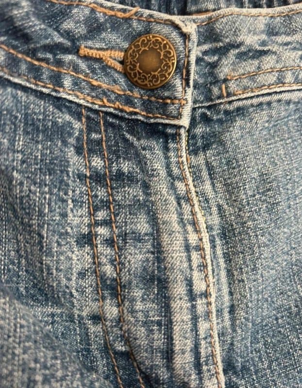 BM 💙 Y2K Embroidered Bootcut Jeans UK 14 Blue Denim Low Rise Festival