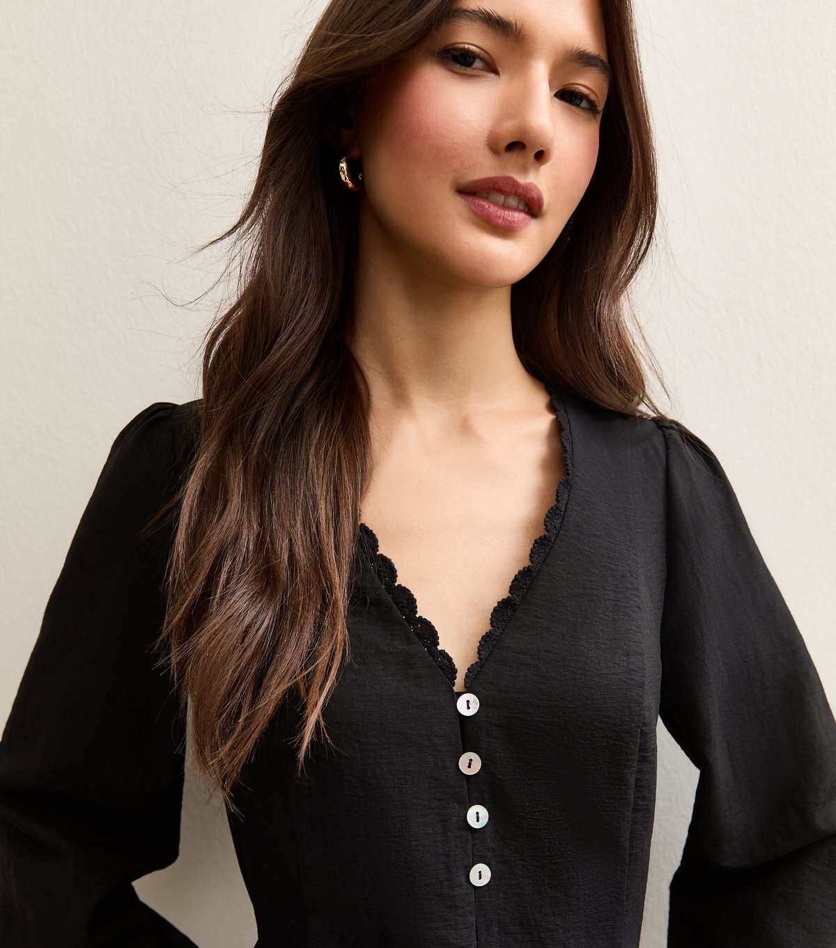 New Look Women's Black Long Sleeve Godet Mini Dress New Look - 2