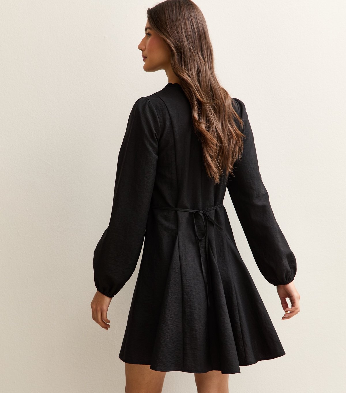 New Look Women's Black Long Sleeve Godet Mini Dress New Look - 4