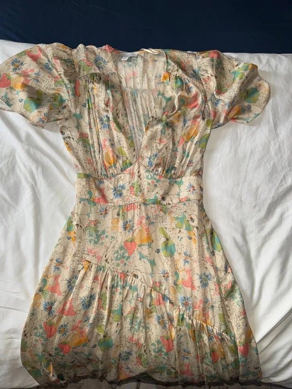 Topshop Floral satin v neck dress