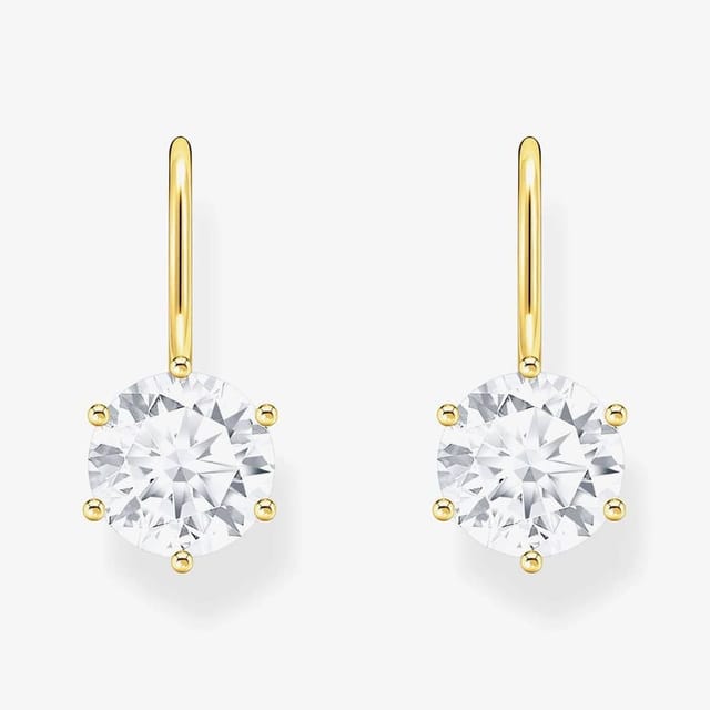 Thomas Sabo THOMAS SABO Women's Gold Plated Cubic Zirconia Earrings H2287-414-14 - 2