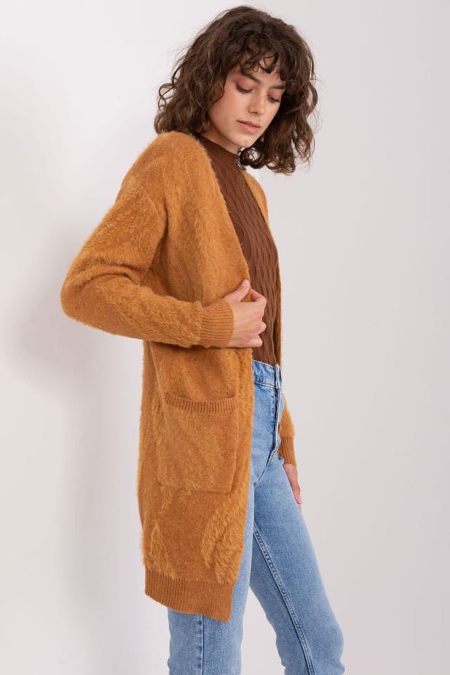 Love Lace Love Lace Women's Variegated Long Sleeve Cardigan with Pockets Style 188284 in Brown - 2