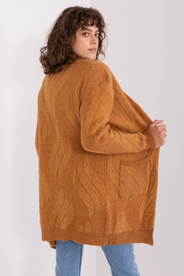 Love Lace Love Lace Women's Variegated Long Sleeve Cardigan with Pockets Style 188284 in Brown - 3