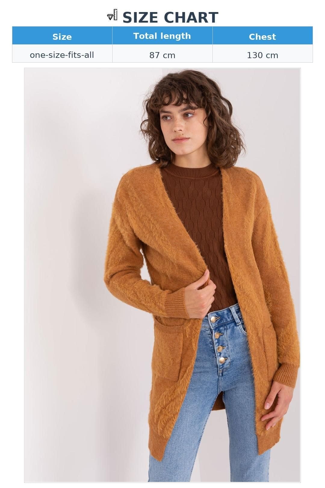 Love Lace Love Lace Women's Variegated Long Sleeve Cardigan with Pockets Style 188284 in Brown - 4