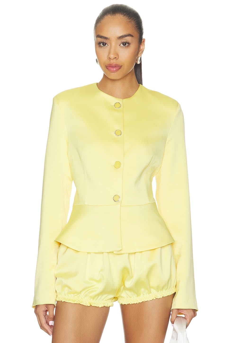 revolve Satin Button Up Blazer