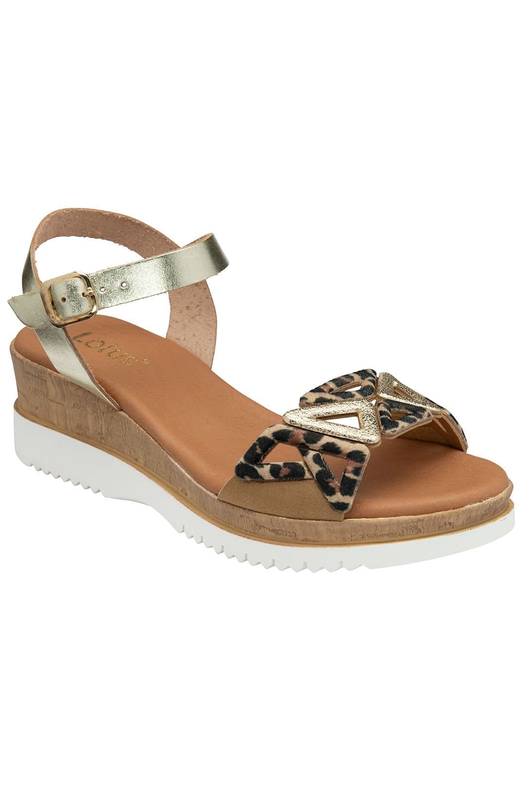 Lotus Lotus Women's 'Ariah' Leather Wedge Sandals in Gold