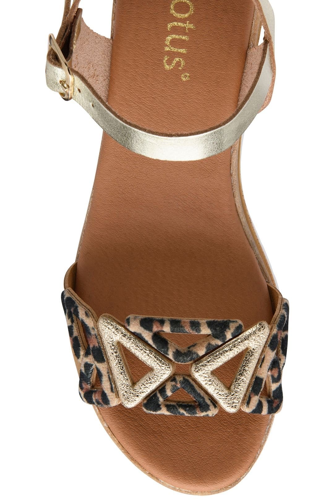 Lotus Lotus Women's 'Ariah' Leather Wedge Sandals in Gold - 4