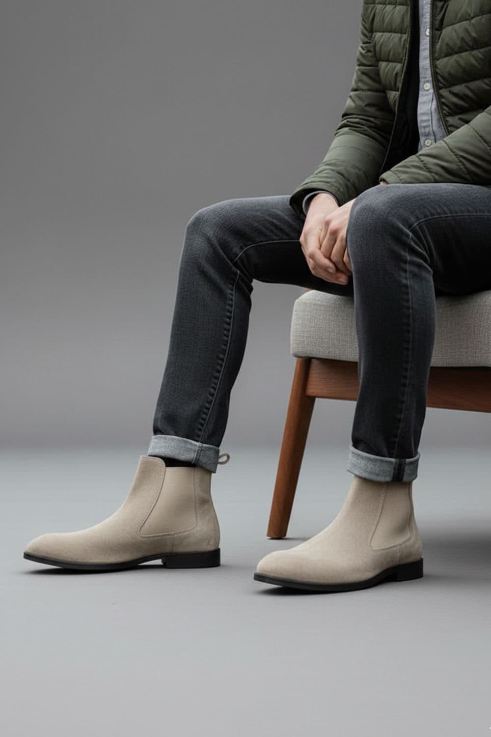 Amen Shoes Amen Shoes Stone Suede Chelsea Boots for Men