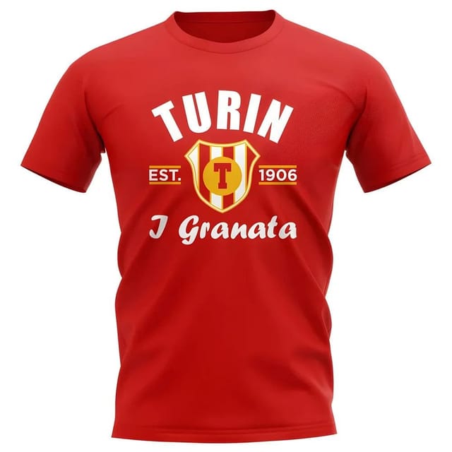 Torino Torino Men's Personalised Established Football T-Shirt in Red - 2