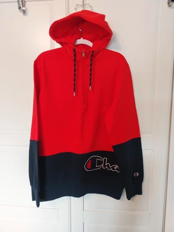Champion Bnwot Size Large Mens red & navy hooded sweatop - By Champion