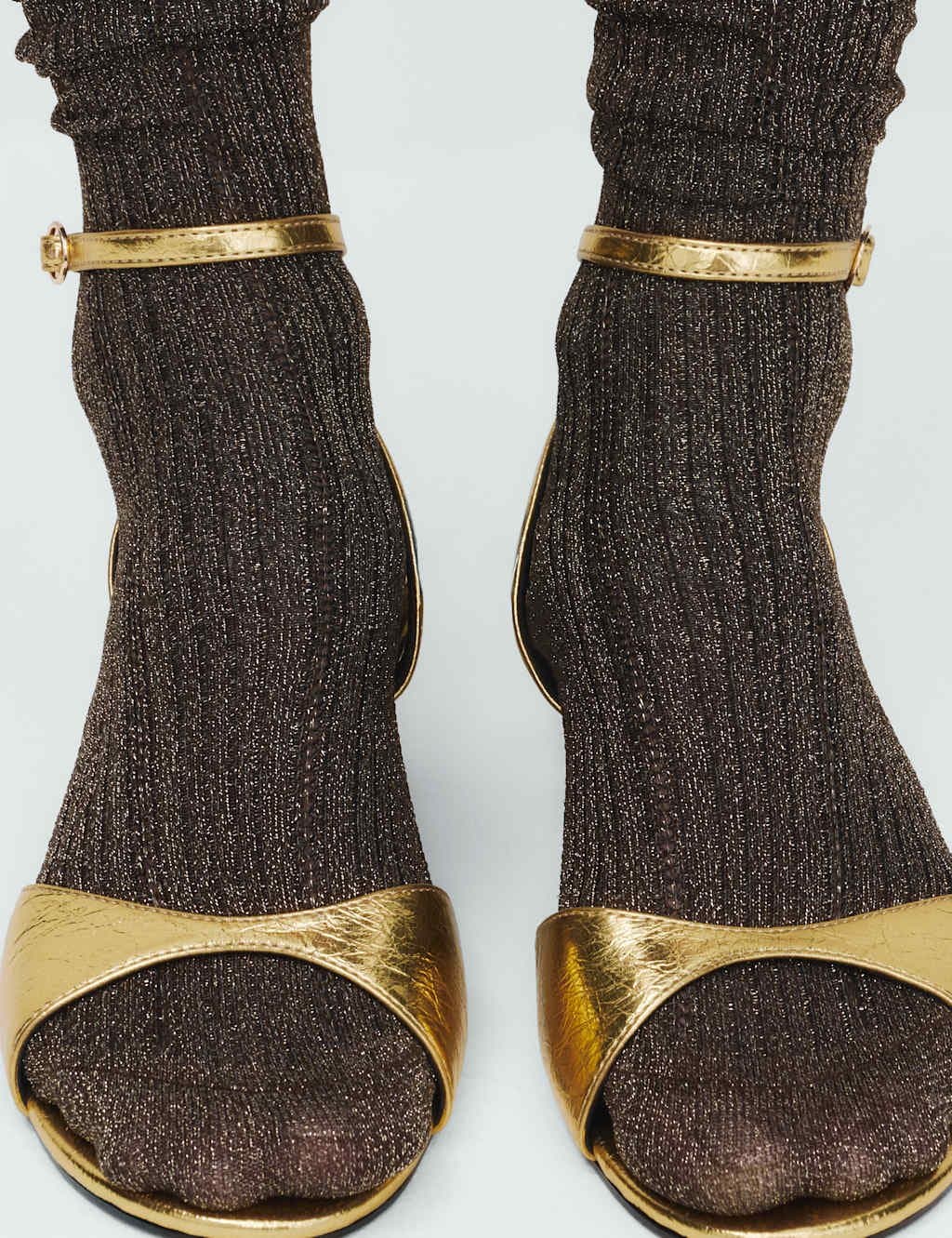 Marks & Spencer M&S Sparkle Crew Socks Chocolate