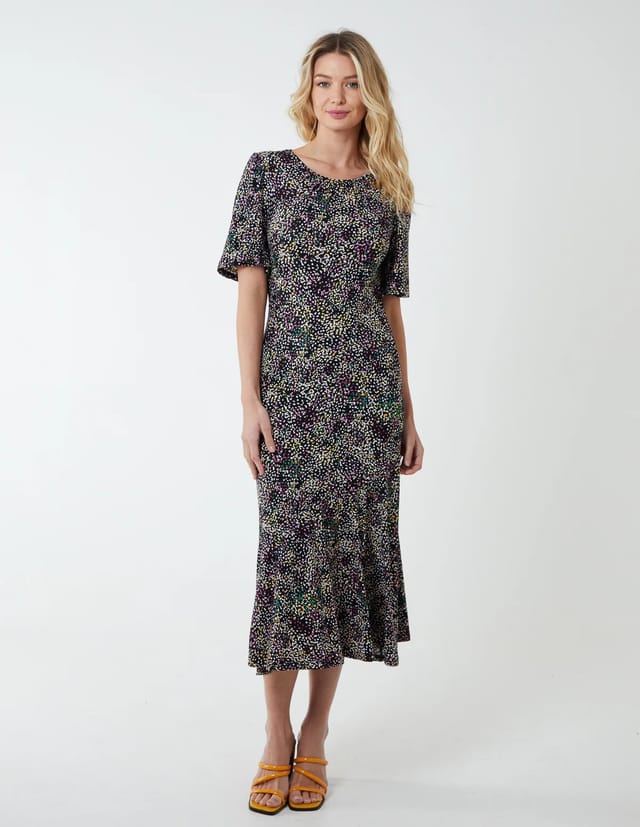 Blue Vanilla Angel Sleeve Tiered Midi Dress - 3