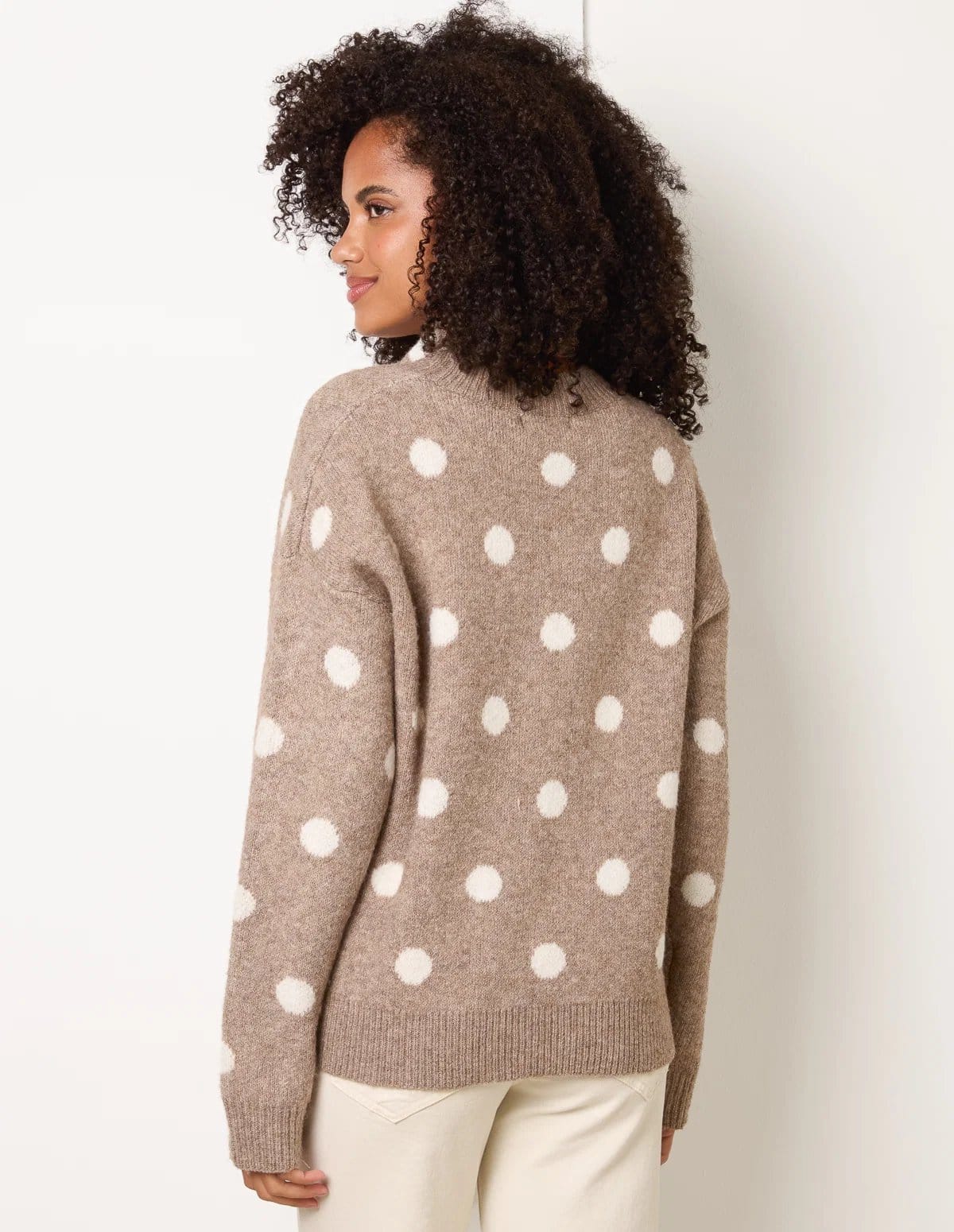 Blue Vanilla Polka Dot Knit Jumper With Scarf - 4