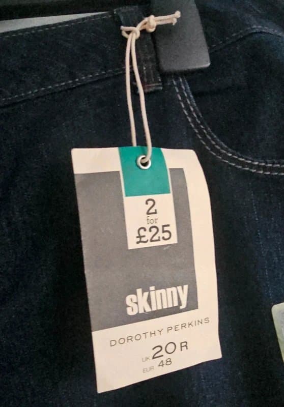 DP Denim NWT Dorothy Perkins Indigo Skinny Jeans - Size 20R