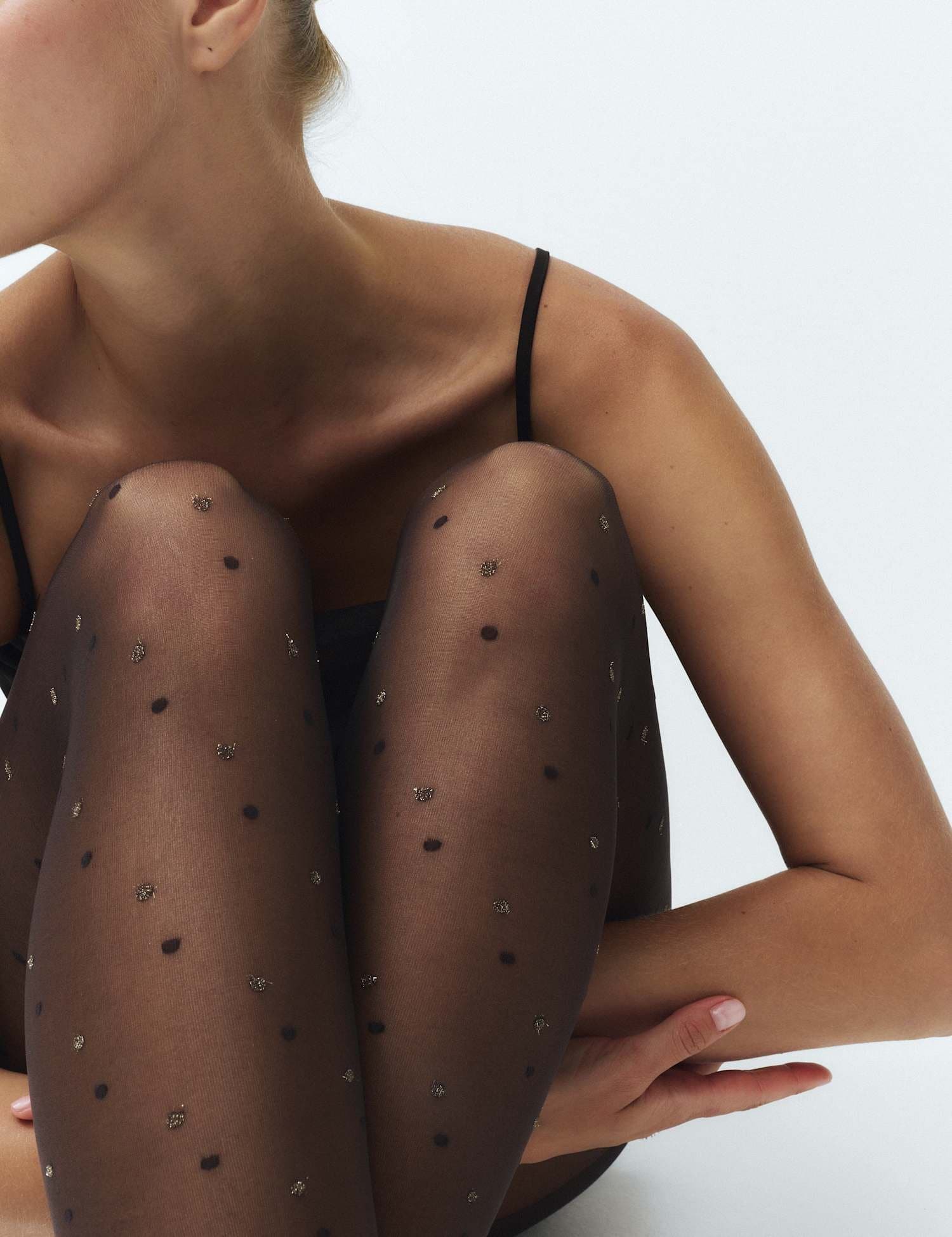 Marks & Spencer M&S Sparkle Spot Tights Chocolate Mix
