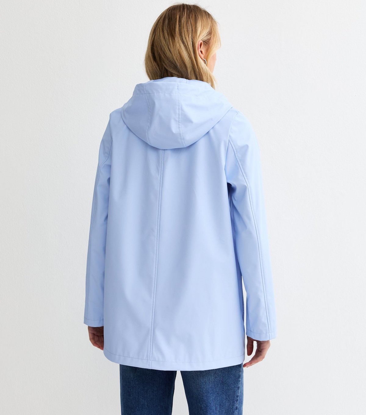 New Look Women's Tall Light Blue Water Resistant Drawstring Hood Rain Anorak New Look - 4