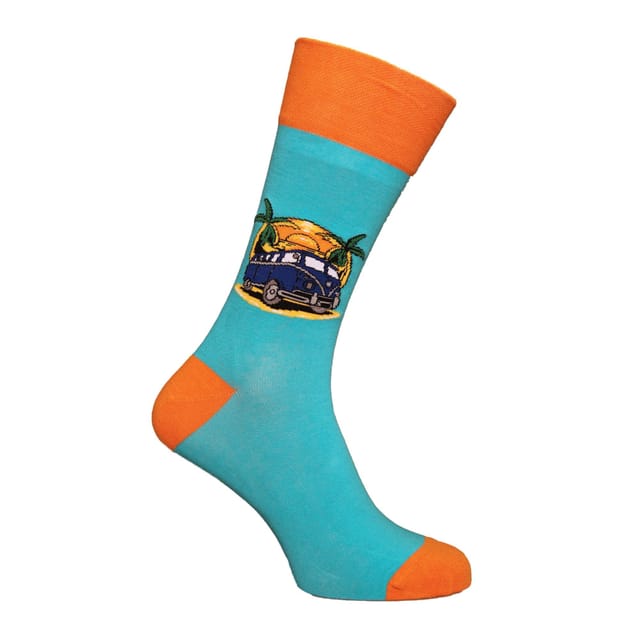 Simply Essentials Simply Essentials Men's Toys Campervan Socks in Bright Blue - 2