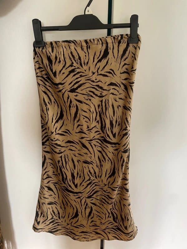 Bershka Tiger satin midi skirt
