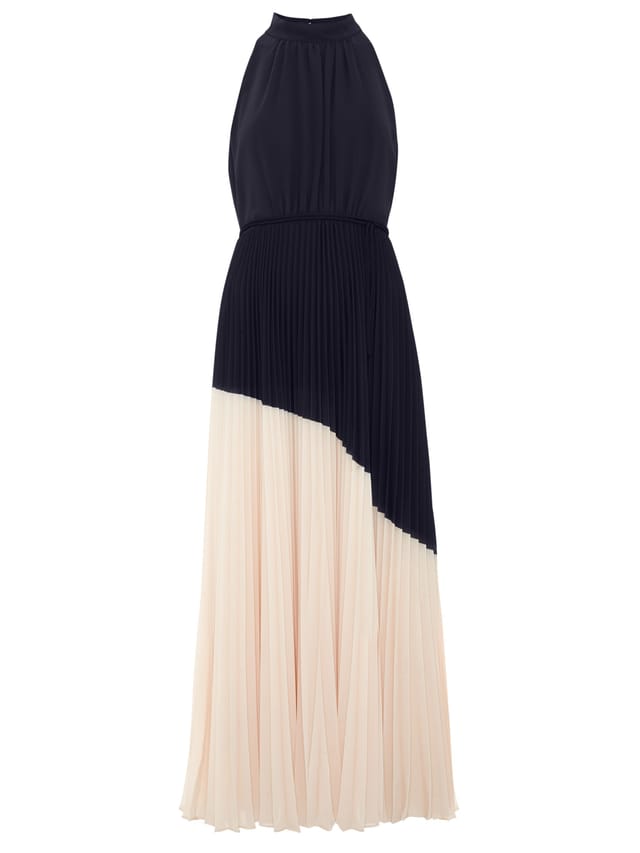 Phase Eight Phase Eight Women's Kimira Halter Pleated Midi Dress in Dark Navy - 2