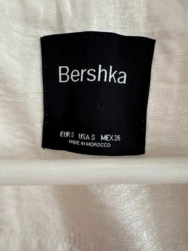 Bershka Ivory Crinkle Sheen Trouser Suit Diamantes EUR S Bershka