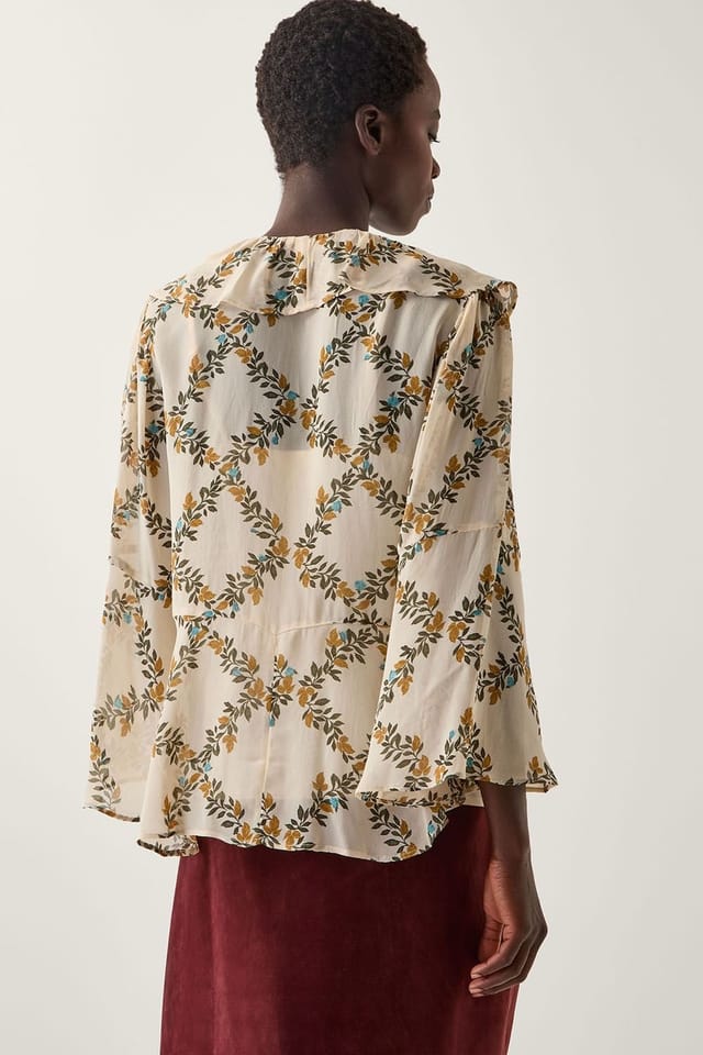 Monsoon Monsoon Women's Diamond Floral Print Blouse Ivory - 2
