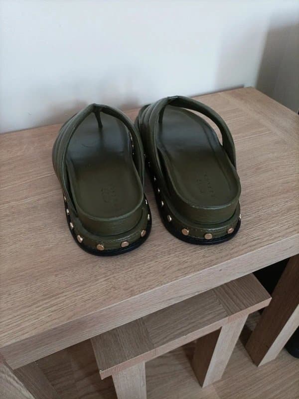 ASOS Khaki ASOS sandals with gold studs