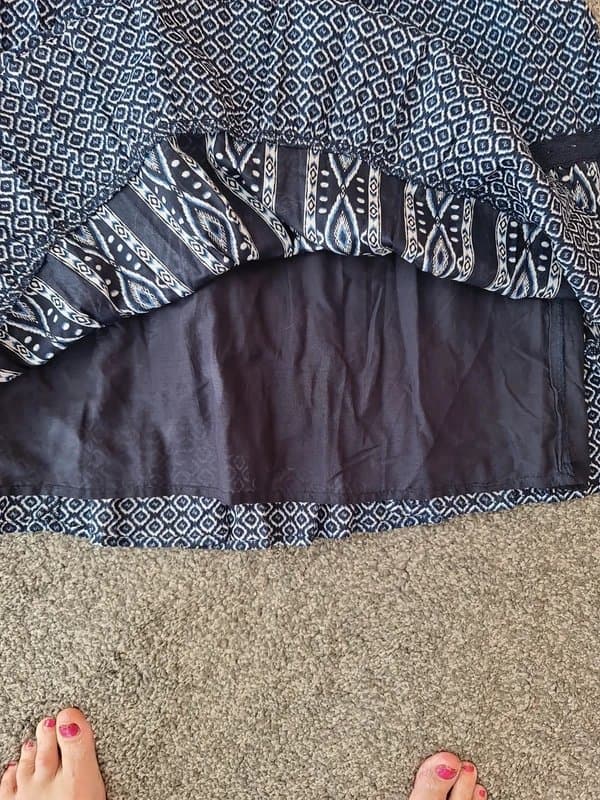 George at ASDA Navy abstract halter neck mini dress sz 18